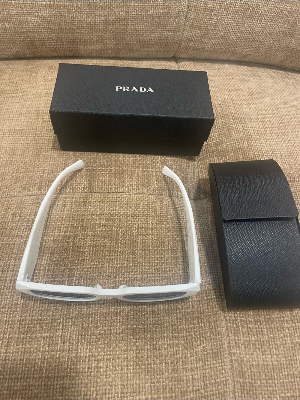 Prada White Chunky Cat-Eye Sunglasses - Picture 2 of 5